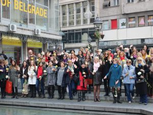 Members of Equal Opportunities in Mentoring Walk organized by European movement in Serbia, OSCE Mission to Serbia, Erste bank and Embassy of the United States, 5th of November 2016 in Belgrade
